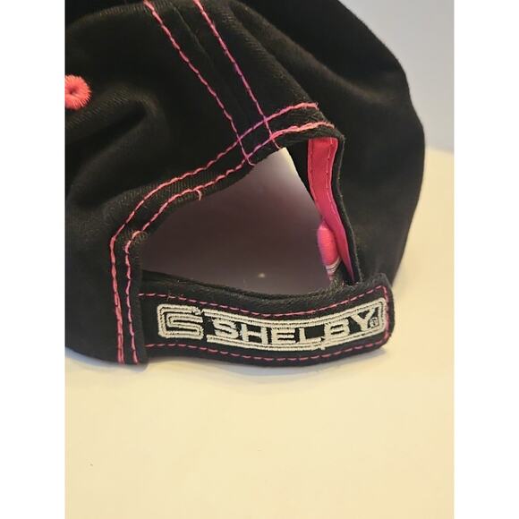 Black / Pink Shelby Mustang Hat Cap w/ Gray Embroidered Snake Cobra Logo - Picture 3 of 6